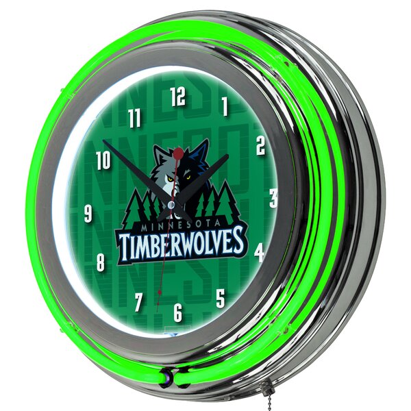 NBA City Neon 14.5 Wall Clock by Trademark Global