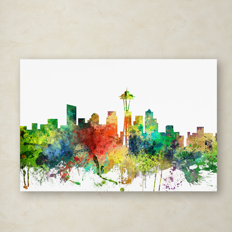 Trademark Art Seattle Washington Skyline Sp Graphic Art On