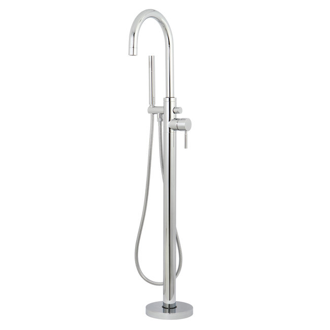 kingston brass concord single handle floor mount tub faucet with