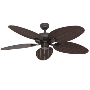 Leaf Blade Ceiling Fans You Ll Love Wayfair 52 Kalea 5 Blade Outdoor Ceiling Fan With Remote