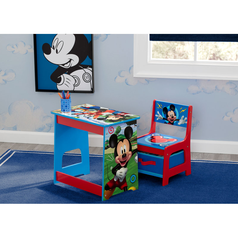 mickey mouse chair desk with storage bin