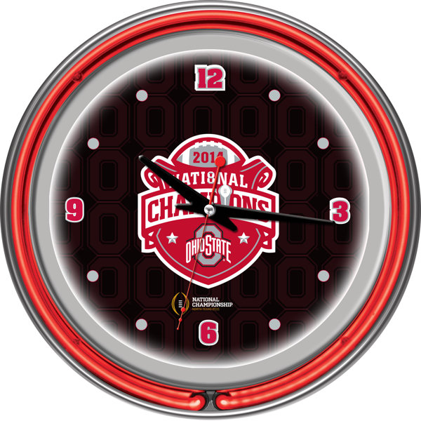 OSU National Champions 14.5 Neon Wall Clock by Trademark Global