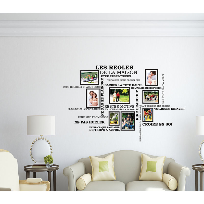 Winston Porter House Rules Quote And Photo Frame Birdcage Wall Decal Wayfair