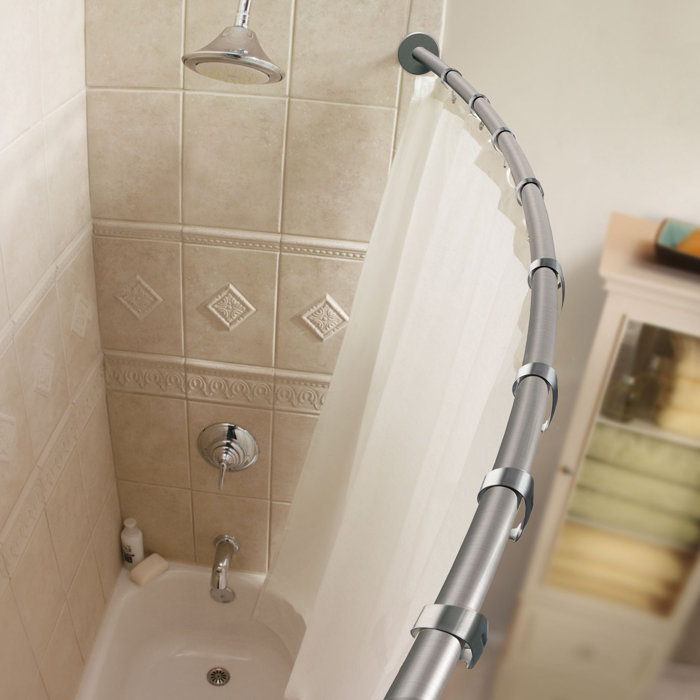 Moen 60 Curved Shower Curtain Rod Reviews Wayfair Ca 60 Curved Shower Curtain Rod