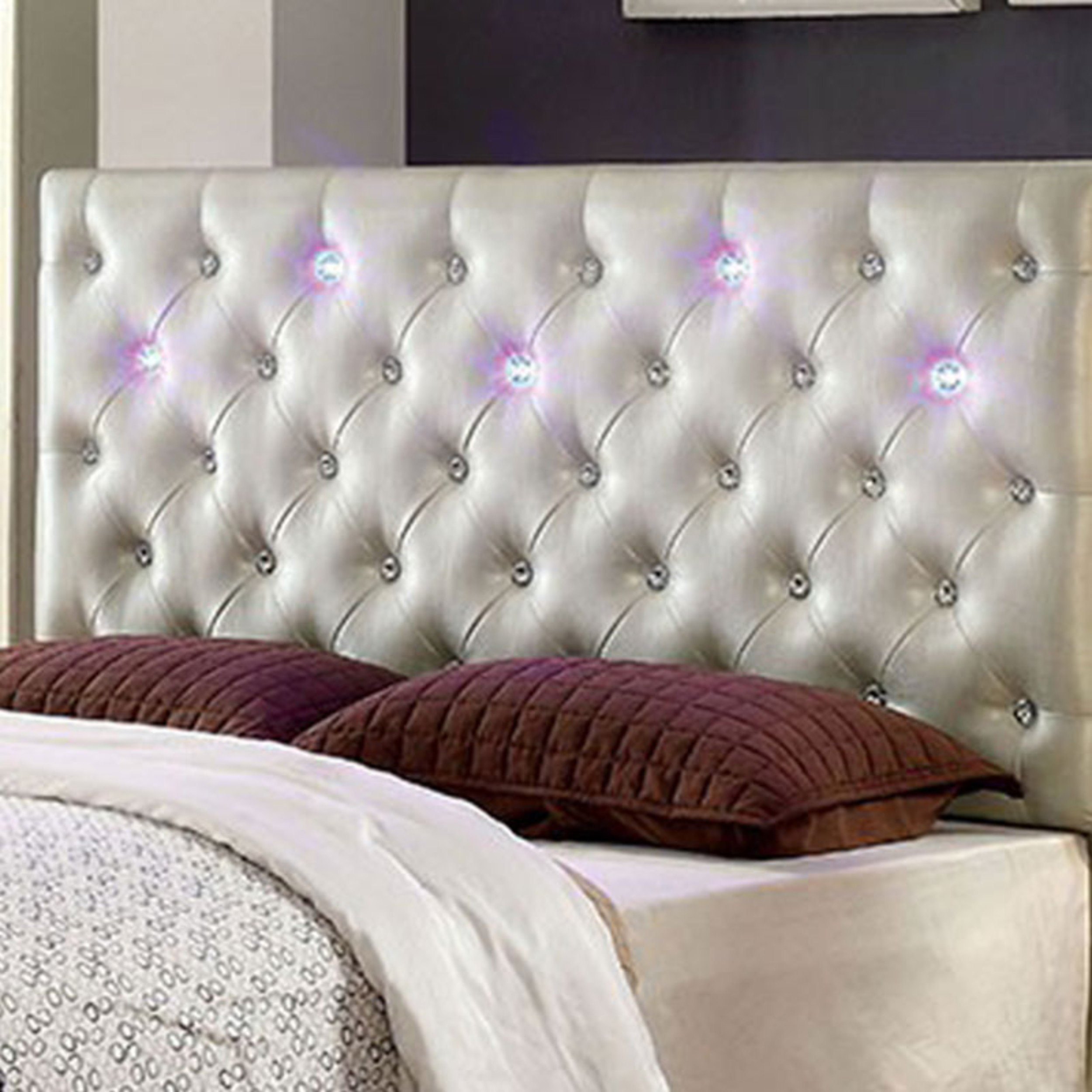Everly Quinn Joaquin Led Lighting Upholstered Panel Headboard Everly Quinn Joaquin Led Lighting