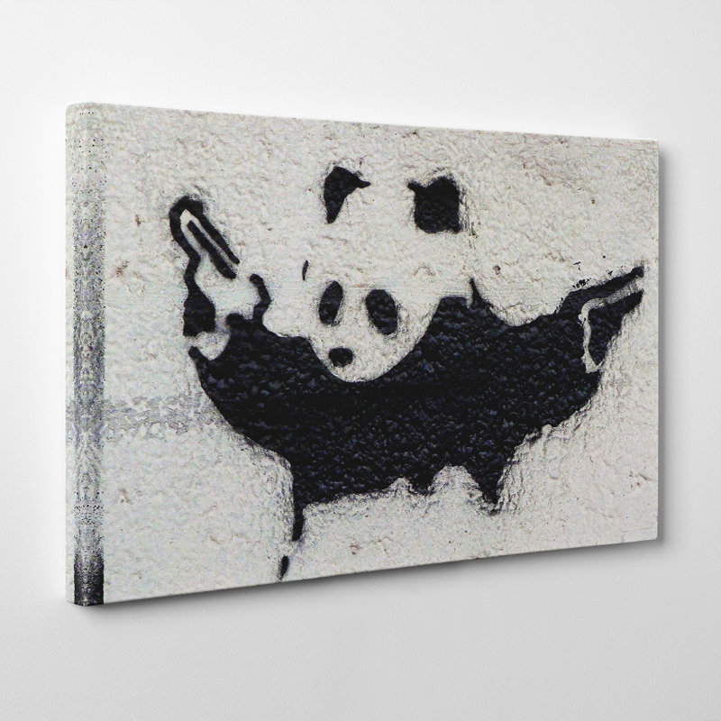 BANKSY PANDA GRAFFITI CANVAS WALL ART PICTURES PRINTS