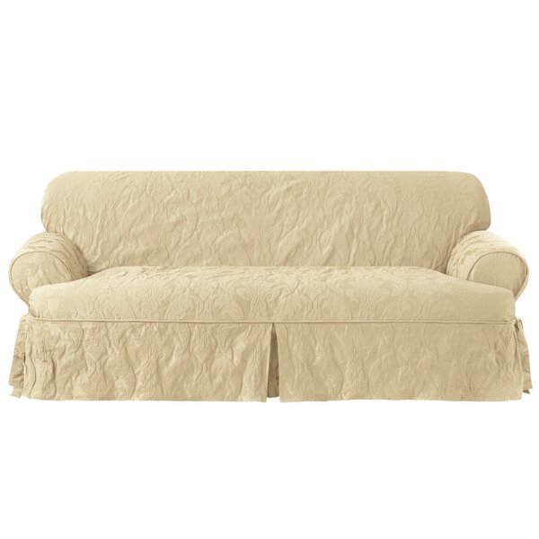 Matelasse Damask T-Cushion Sofa Slipcover by Sure Fit