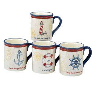 Ceramic Coffee Mug Sets Wayfair Dubreuil Ceramic Coffee Mug Set Of 4