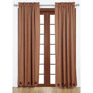 Diana Plaid & Check Semi-Sheer Curtain Panels (Set of 2)