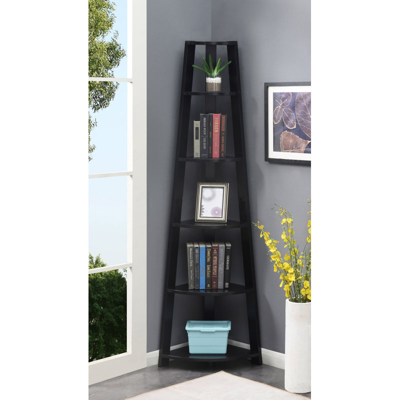 Ebern Designs Hubbard 5 Tier Corner Bookcase Reviews Wayfair Ca