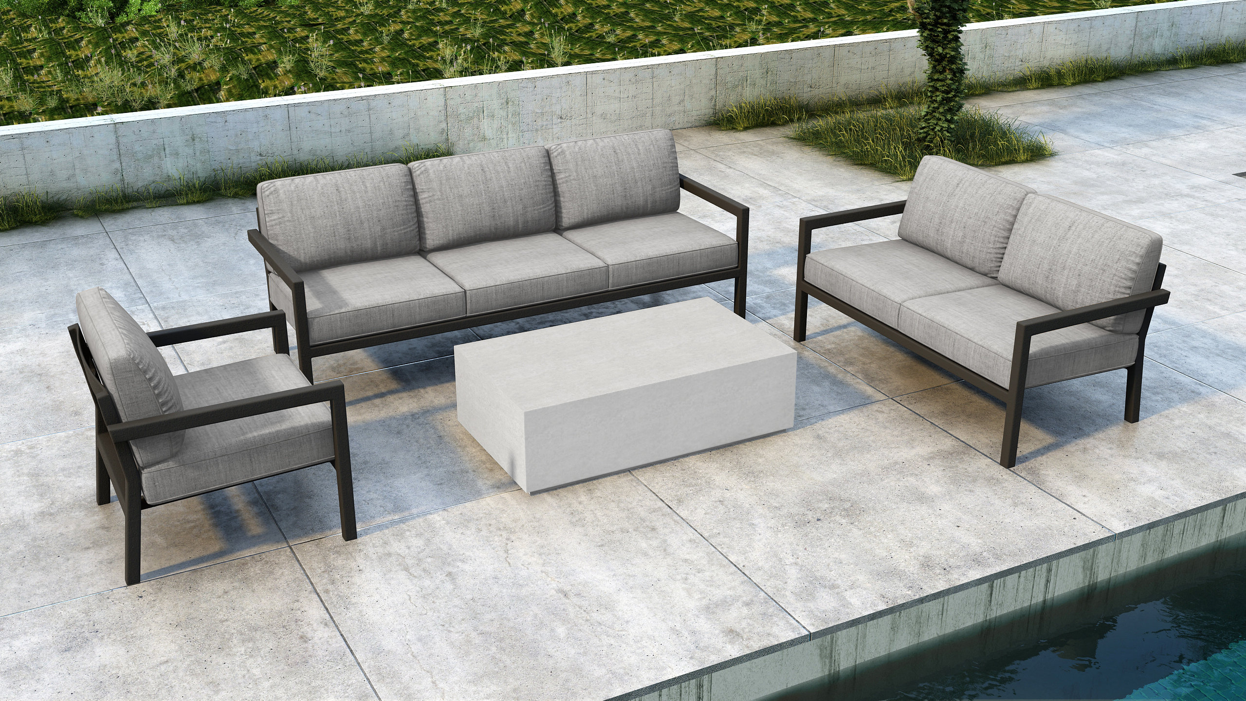 Iliana 4 Piece Sunbrella Sofa Seating Group With Sunbrella