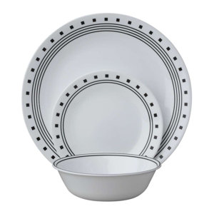 Livingware City Block 18 Piece Dinnerware Set, Service for 6