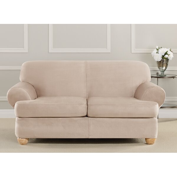 Ultimate Heavyweight Stretch Suede T-Cushion Loveseat Slipcover By Sure Fit