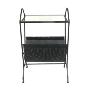 Metal & Glass & Vinyl End Table by Sagebrook Home
