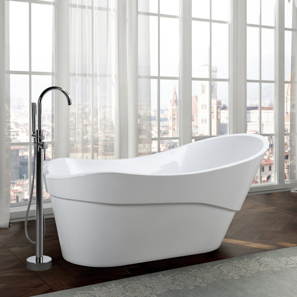 Bari 67 x 32 Freestanding Soaking Bathtub by Bellaterra Home