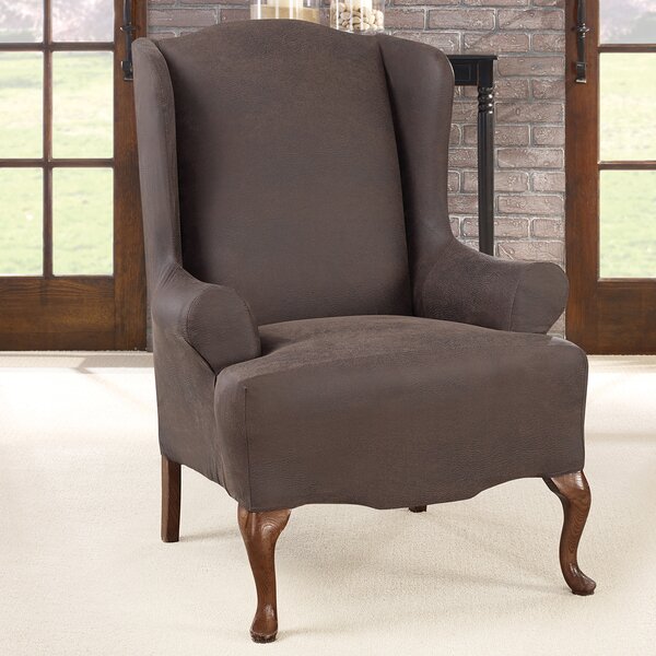 Ultimate Stretch T-Cushion Wingback Slipcover By Sure Fit