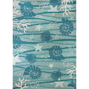 Coeymans Turquoise/White Indoor/Outdoor Area Rug