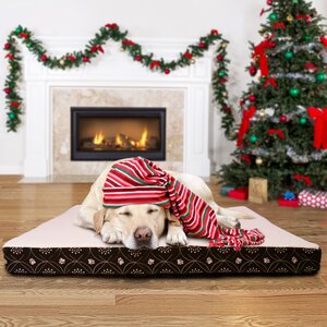 Deluxe Flannel Egg-Crate Orthopedic Dog Bed