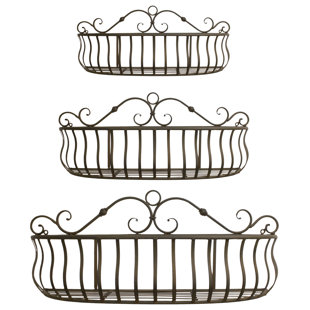 Basket Wall Decor Set Wayfair 3 Piece Scrolled Metal Wall Hanging Basket Décor Set