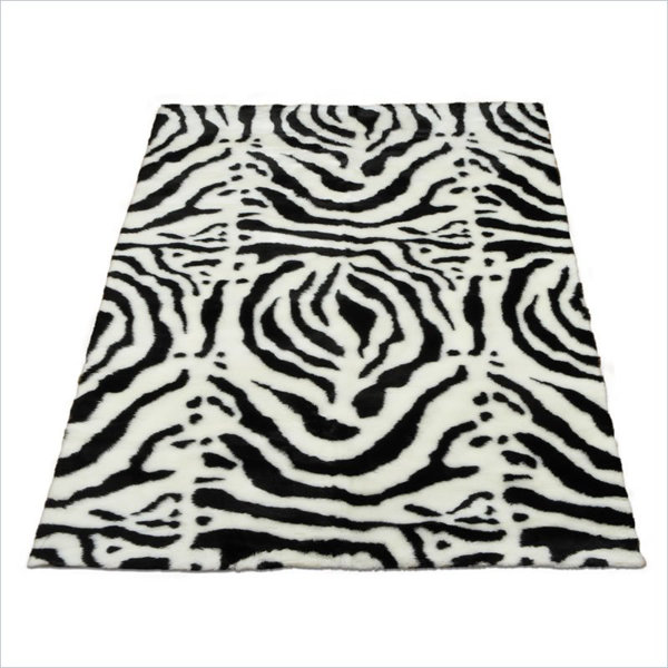 Animal Zebra White/Black Spine Area Rug by Walk On Me