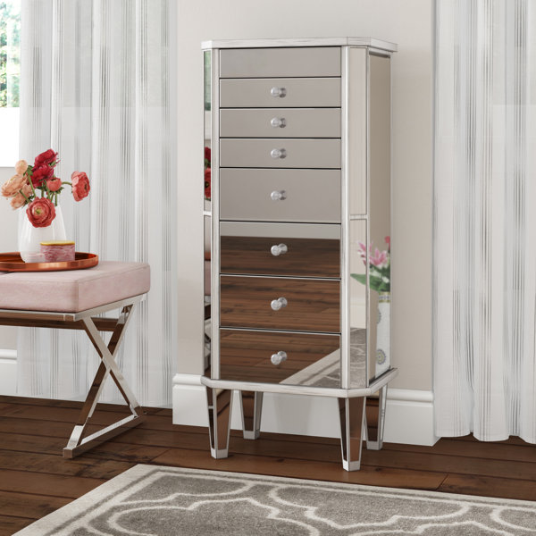 Pollark Free Standing Jewelry Armoire With Mirror By House Of Hampton 2019 Sale