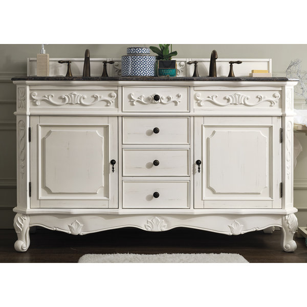 Vendome 60 Double White Bathroom Vanity Set by Astoria Grand