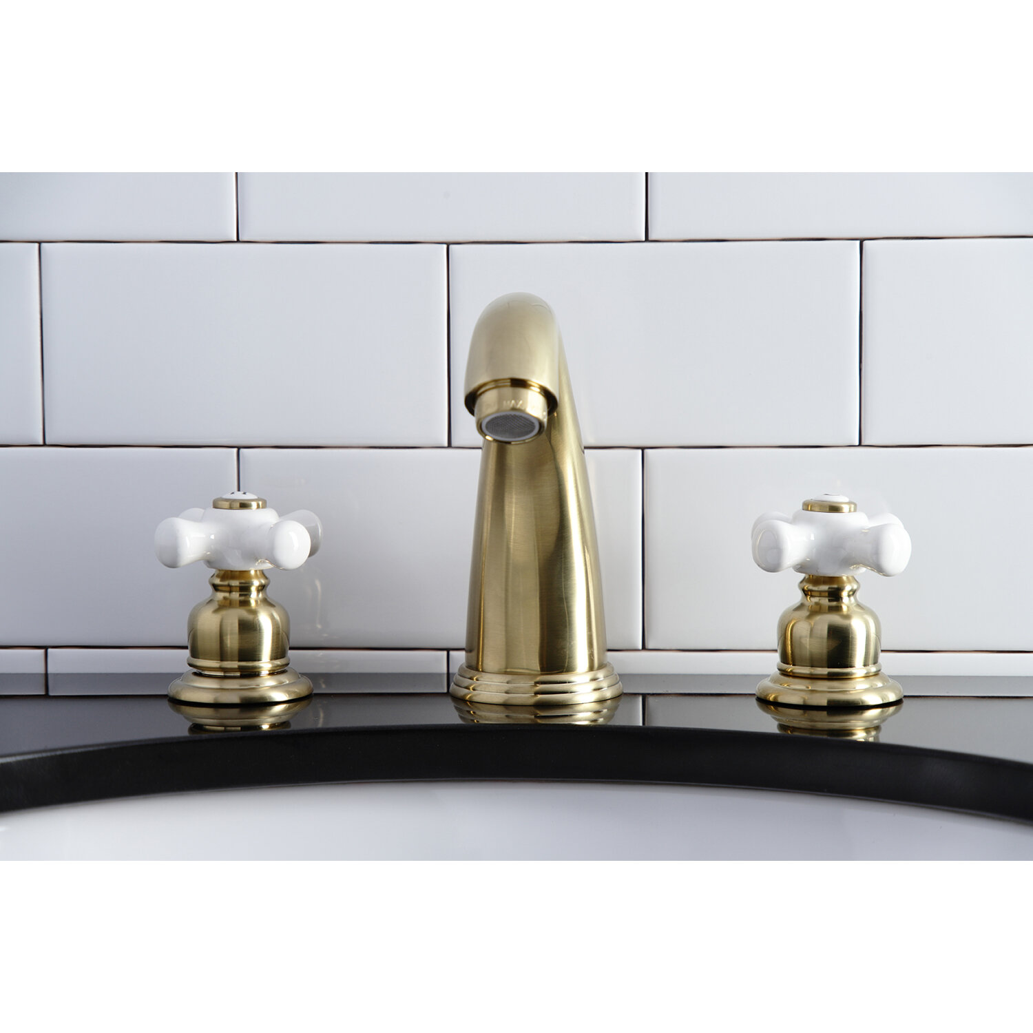 Kingston Brass Victorian Widespread Bathroom Faucet With Drain