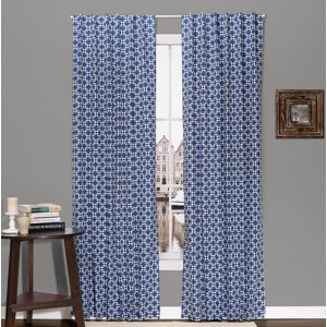 Geo Geometric Blackout Rod Pocket Curtain Panels (Set of 2)