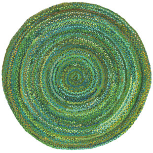 3 4 Round Rugs You Ll Love Wayfair Tiffany Hand Braided Cotton Green Area Rug