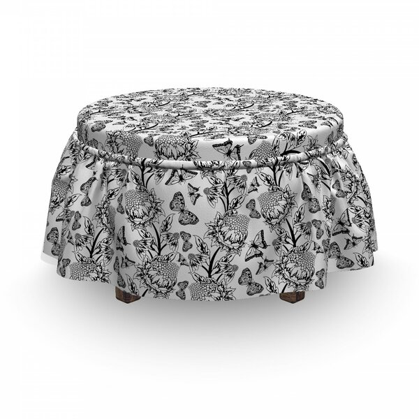 Floral Ornamental Ottoman Slipcover (Set Of 2) By East Urban Home