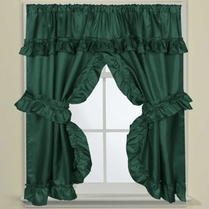 Elegant Solid Semi-Sheer Rod Pocket Curtain Panels (Set of 2)