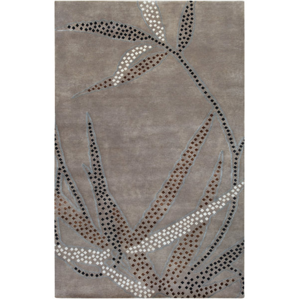 Heritage Taupe Gray Floral Area Rug by Smithsonian Rugs