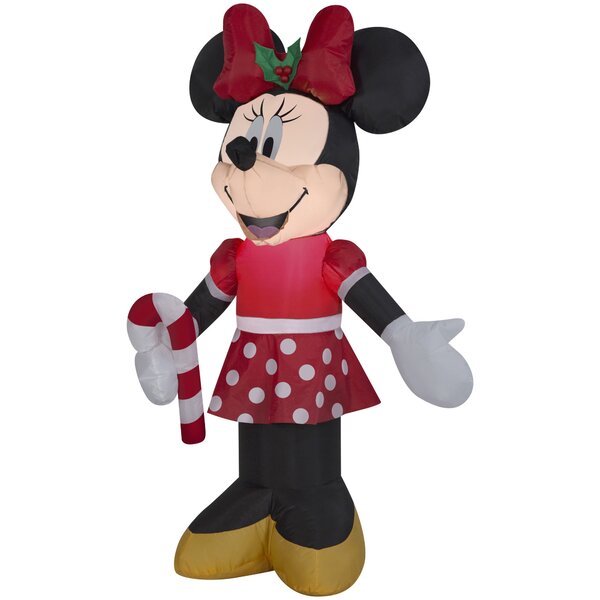 Disney Minnie Holding Candy Cane Inflatable by The Holiday Aisle