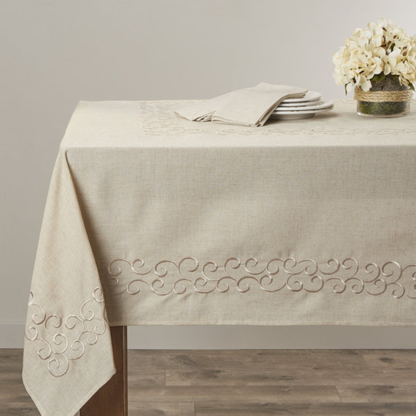 Jean Scroll Design Tablecloth by Lark Manor