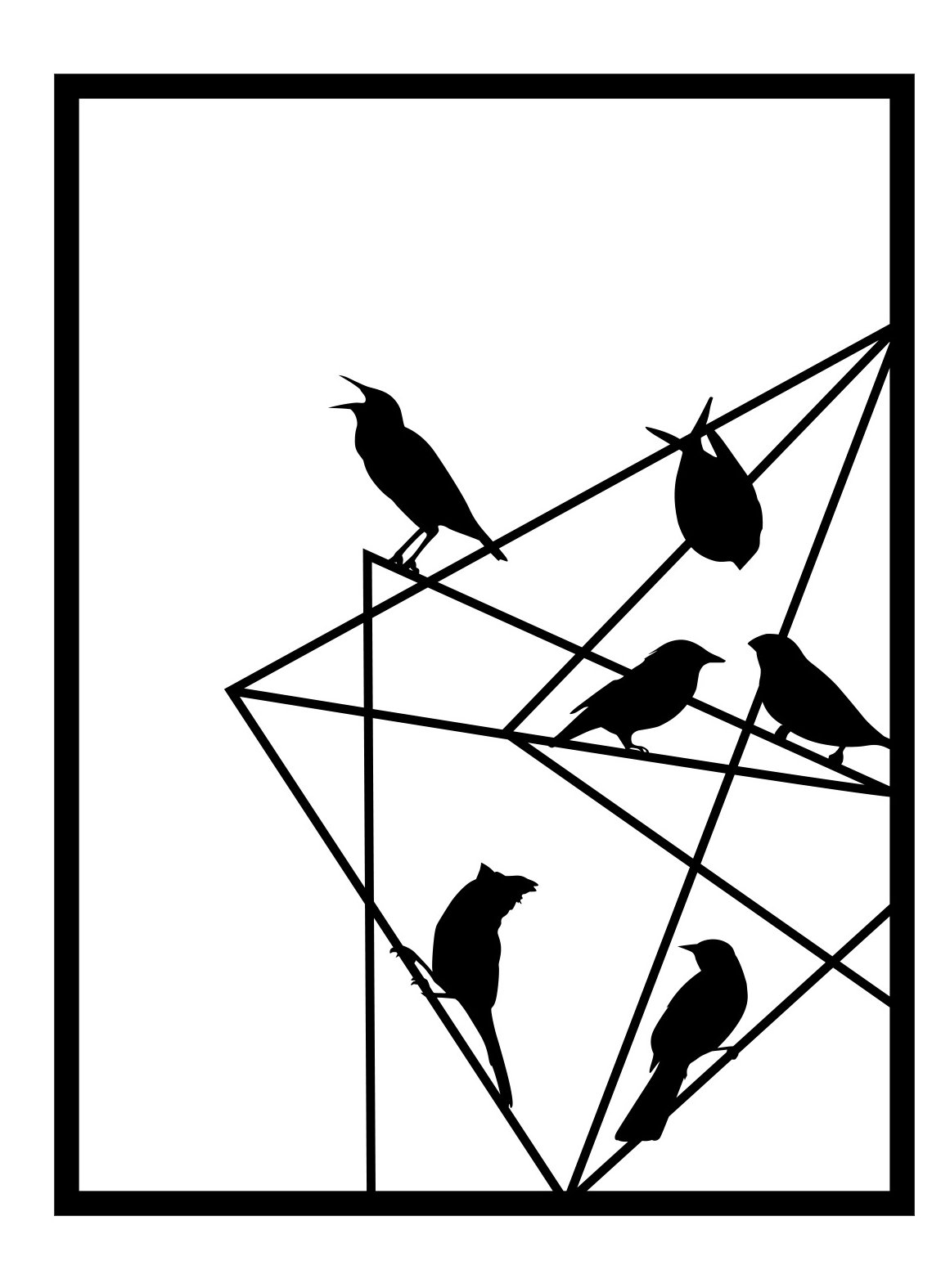 Geo Birds Modern Metal Wall Decor Geo Birds Modern Metal Wall Decor
