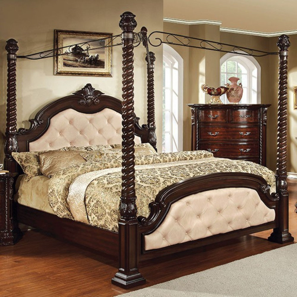 Astoria Grand Wyatt Luxurious Upholstered Four Poster Bed Wayfair