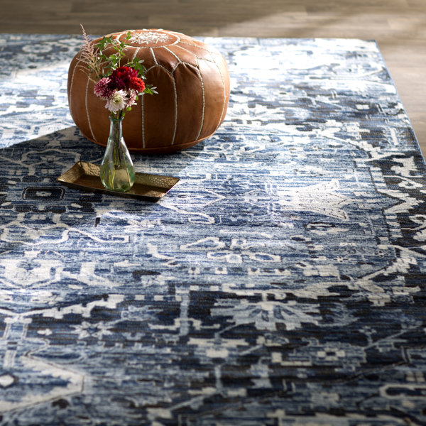 Hillcrest Light Blue Area Rug by Winston Porter