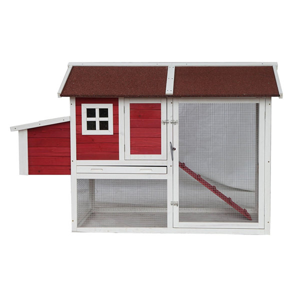 Barn Style Chicken Coop with Chicken Run by ALEKO