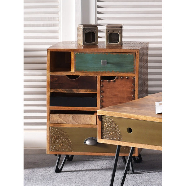 Monico 5 Drawer 1 Door End Table By World Menagerie Best #1