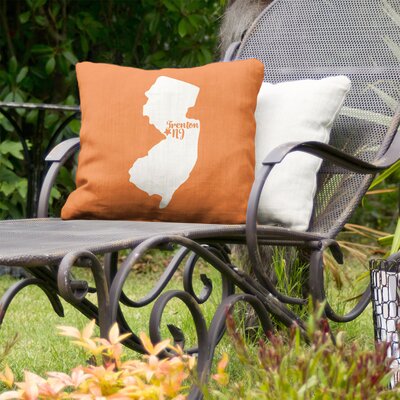 US Cities & States Indoor/Outdoor Throw Pillow East Urban Home Color: Orange, Size: 20