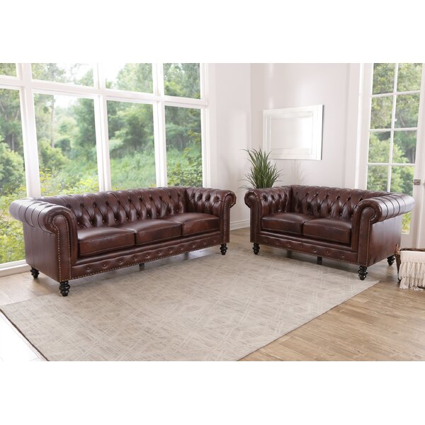 2 Tunbridge Wells 2 Piece Leather Living Room Set By House