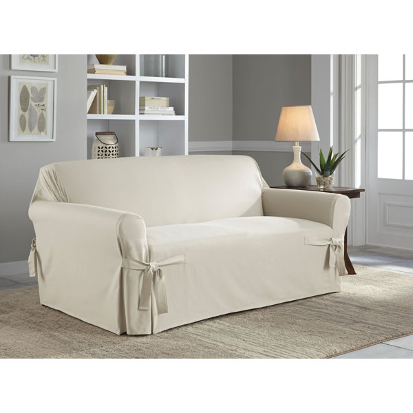 Cotton Duck Box Cushion Loveseat Slipcover by Sert