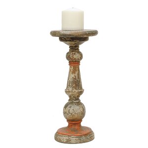 Secret Garden Turned Wood Candlestick