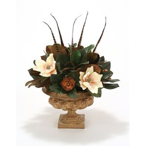 Magnolia and Feathers in Urn