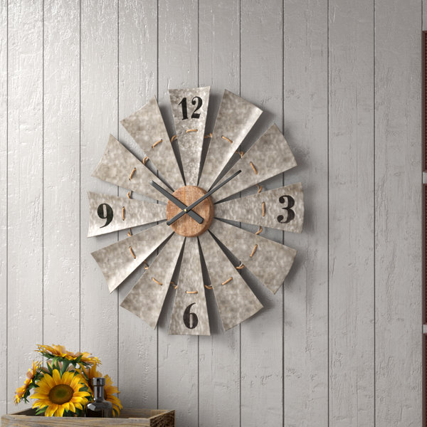 Le Oversized Vintage Windmill 28.5 Wall Clock by Gracie Oaks| @ $99.99