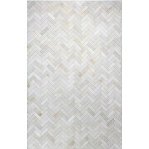 Foraker Cow Hide Cream Area Rug