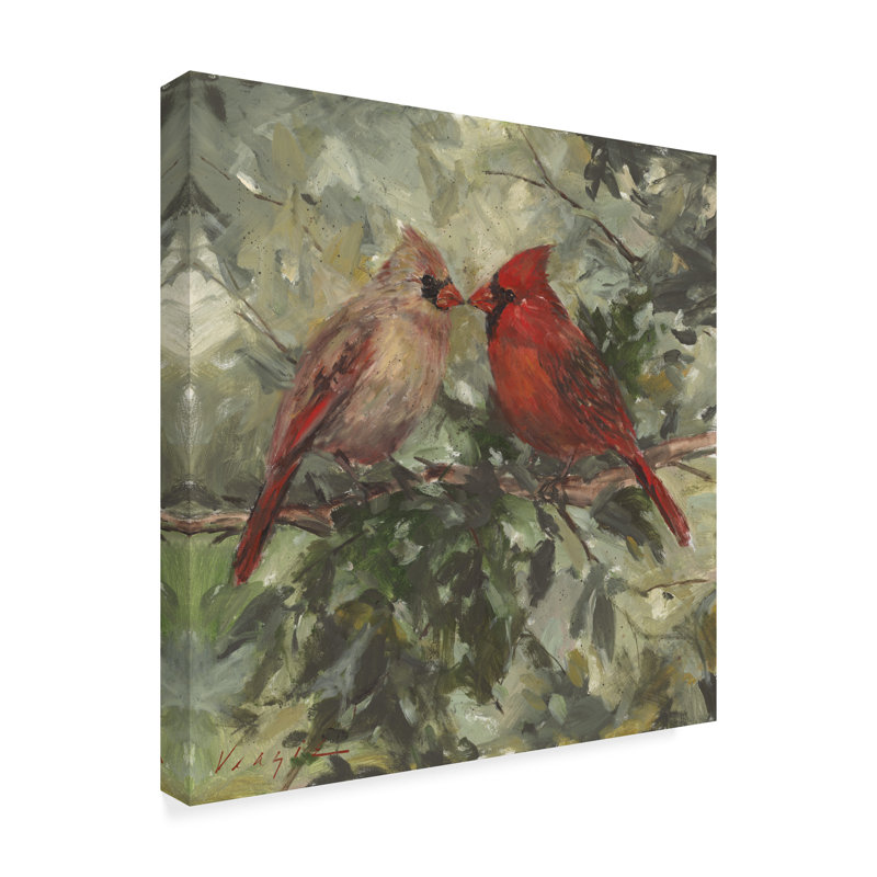 Trademark Art Kissing Cardinals Acrylic Painting Print On
