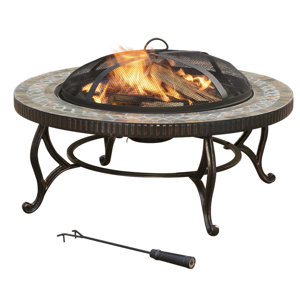Metal Wood Burning Fire Pit Table