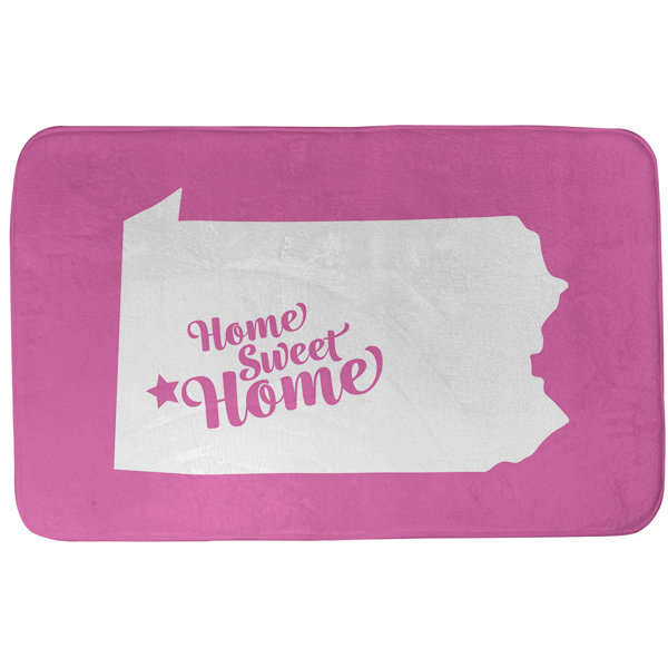 Home Sweet Pittsburgh Rectangle Non-Slip Does Not Apply Bath Rug