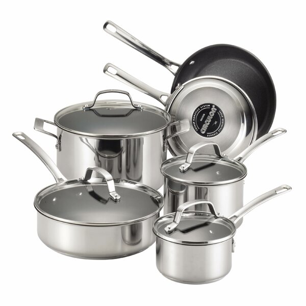 Genesis 10 Piece Non-Stick Stainless Steel Cookware Set by Circulon